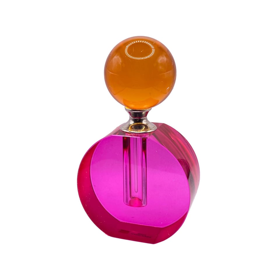 Parfumfles Votief Oranje-Fuchsia Kristal Glas 8x14cm