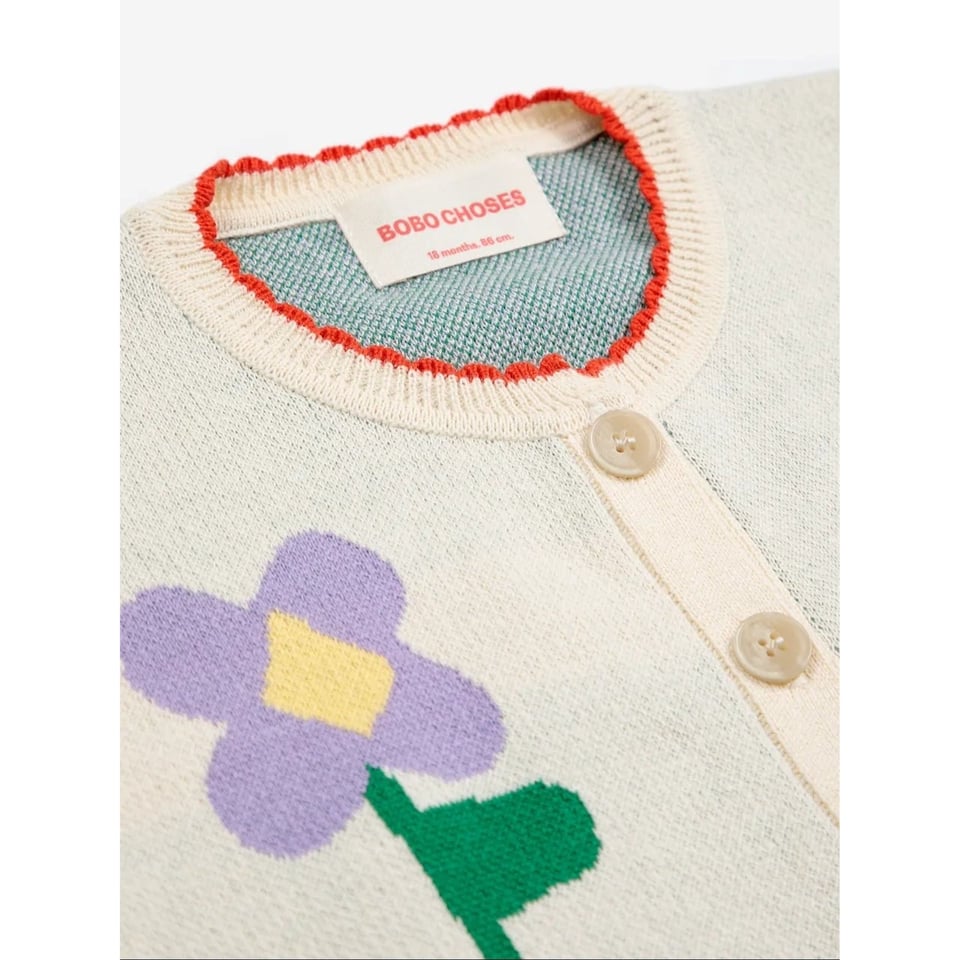 Bobo Choses Baby Pansy Flower Cardigan