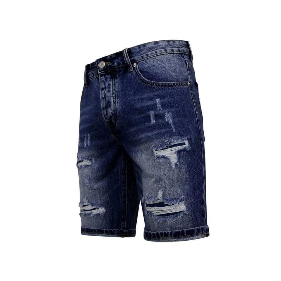 Slim Fit Korte Broek Heren - Denim Short - Blauw