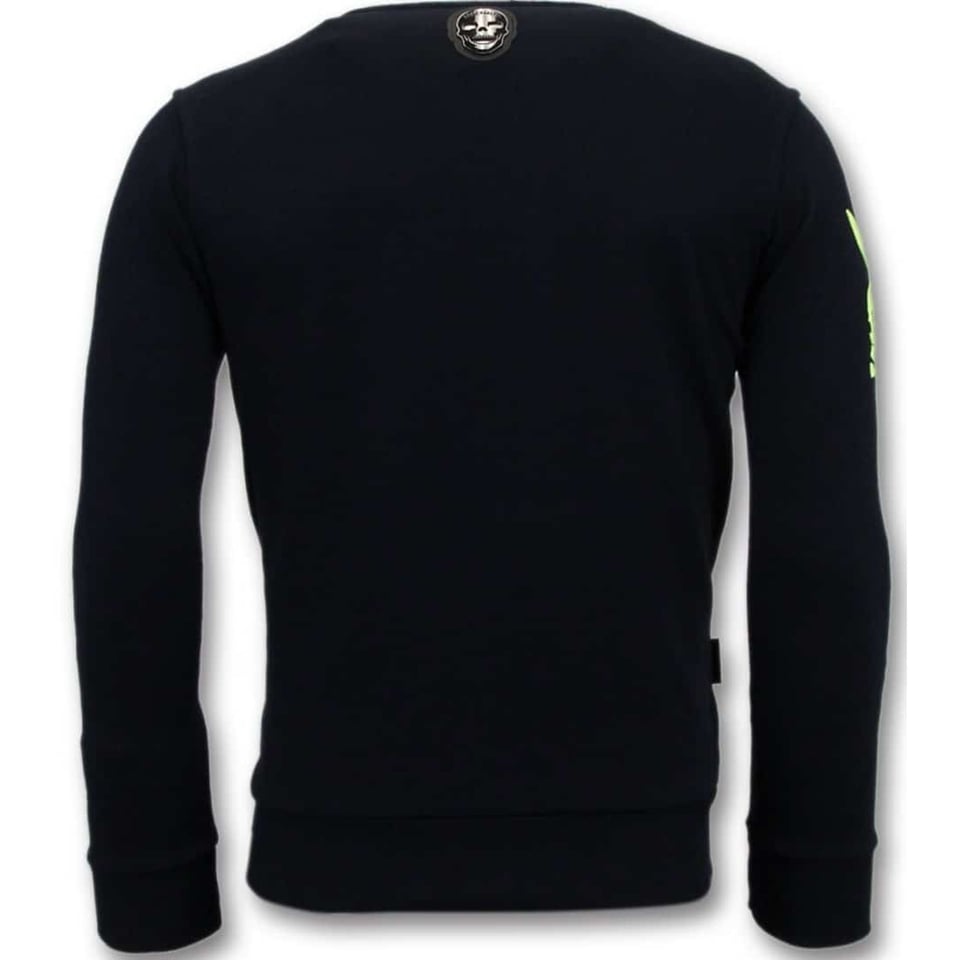 Luxe Sweater Mannen - Destroyed Playtoy - Navy /Zwart