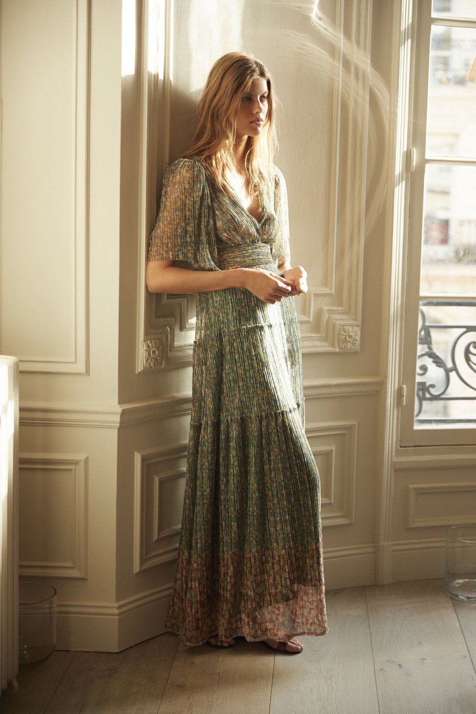 green emerald velvet dress Bashe Cotton Maxi Over Dress - Green | Disturbia main image 0