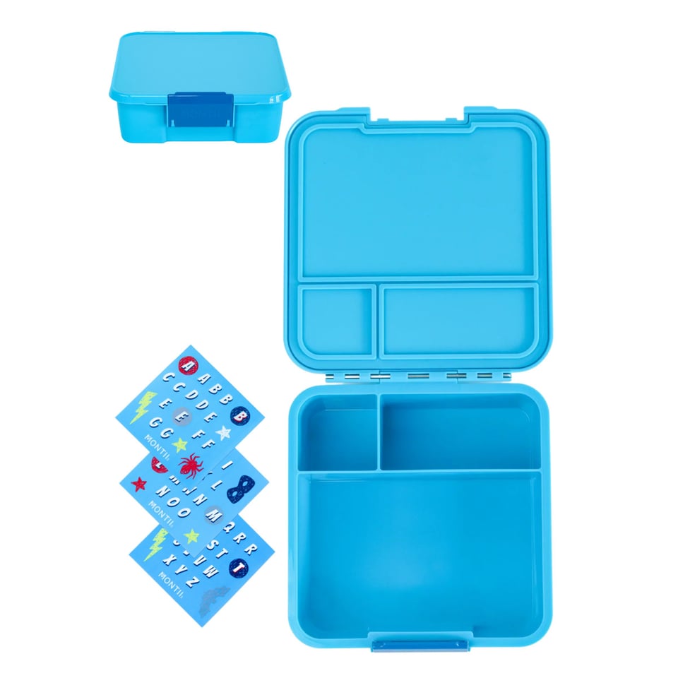 Montii Bento 3 Lunchbox Coastal / Superhero - Blauw