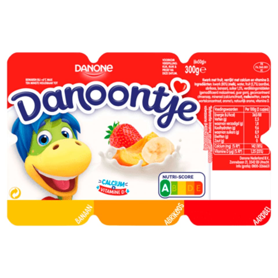 Danoontje Fruitkwark Banaan Aardbei Abrikoos