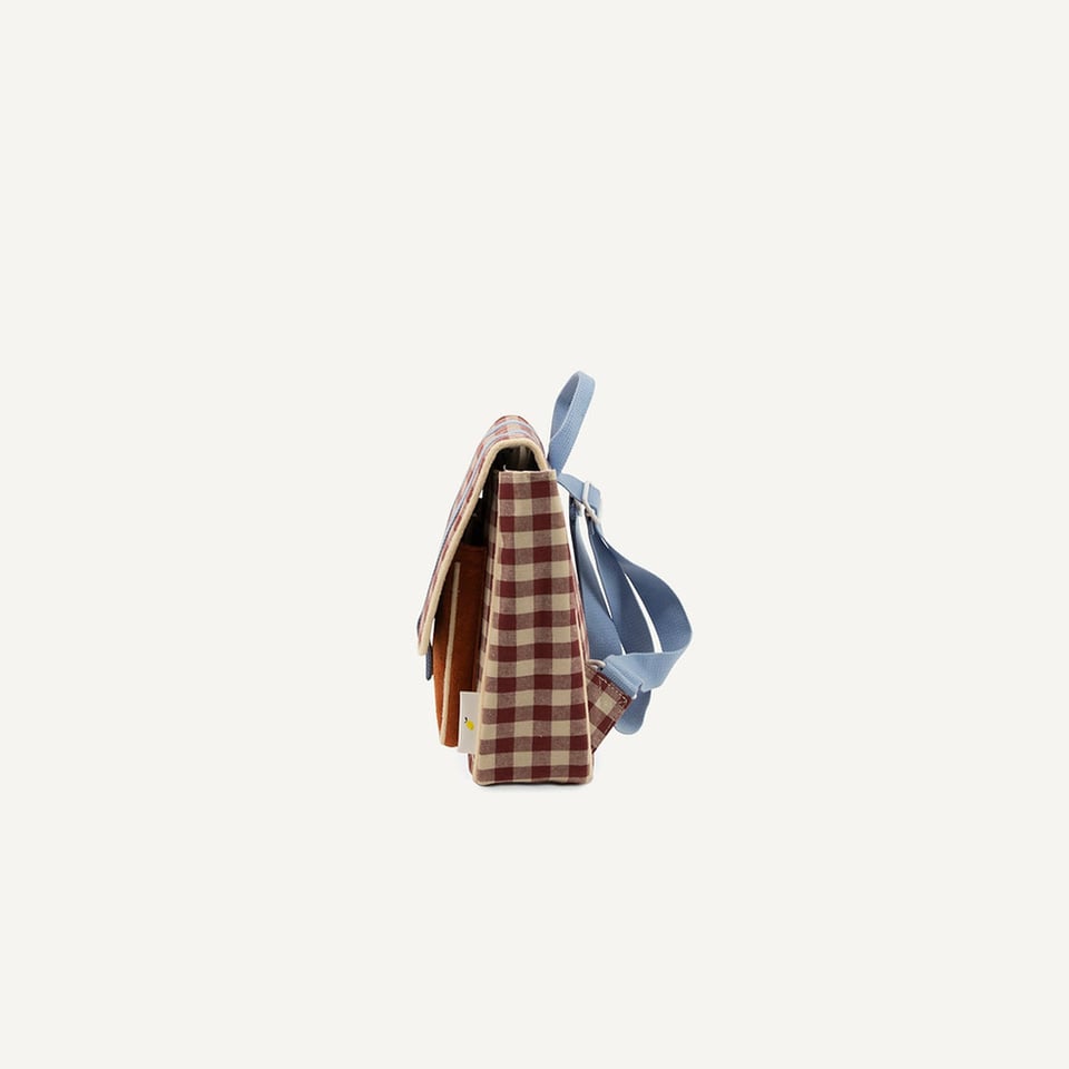 School Bag Grape Gingham