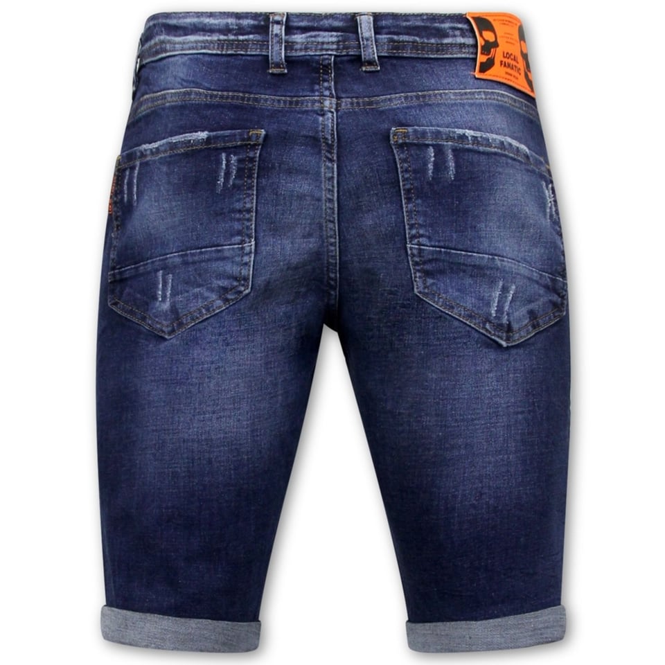 Exclusieve Korte Broek Heren Met Verfspatten - 1016 - Blauw