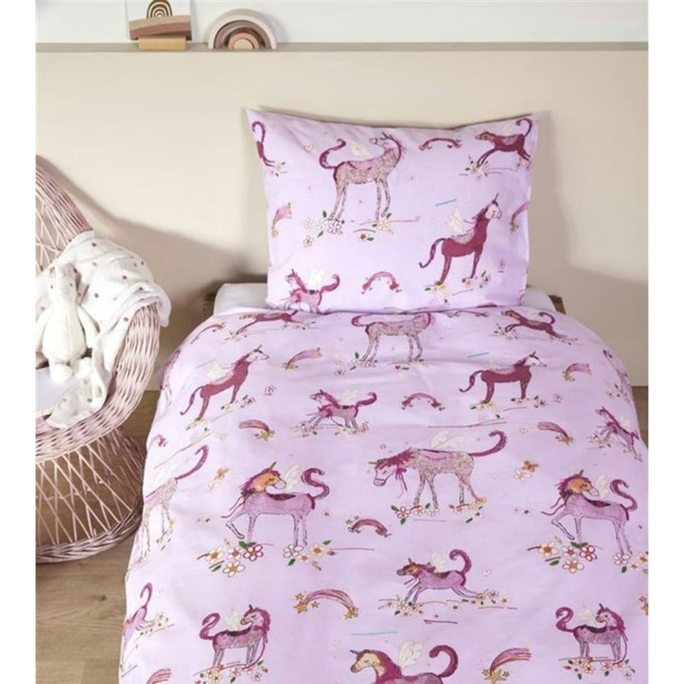 Dekbedovertrek Beddinghouse KIDS Unicorn Paradise Pink 140x200