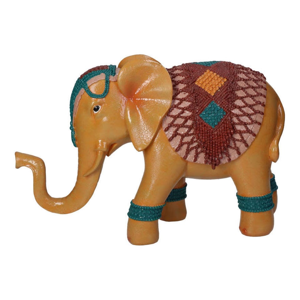 Beeld Indische Olifant Oranje 23x35cm