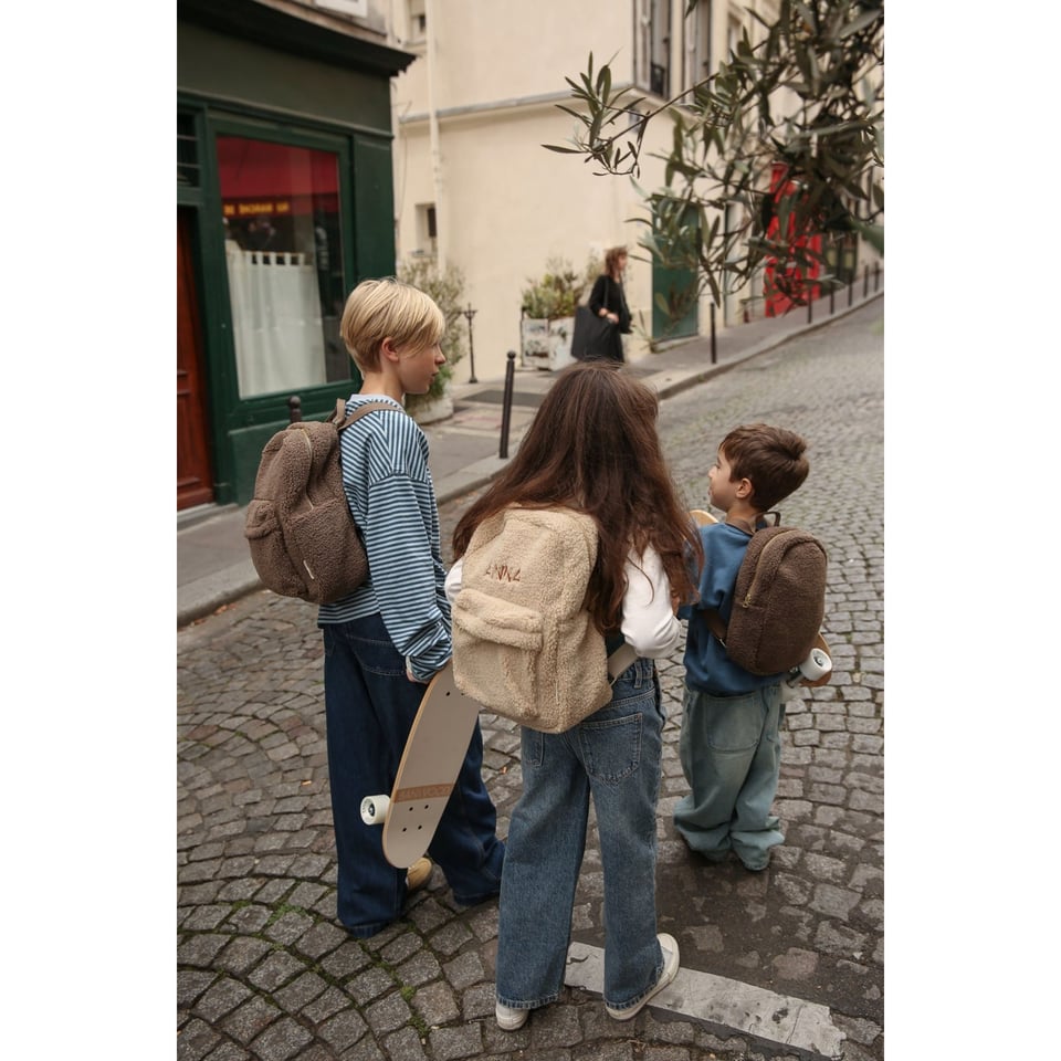 Teddy Midi Backpack Front Pocket  Ecru - Ecru / OS