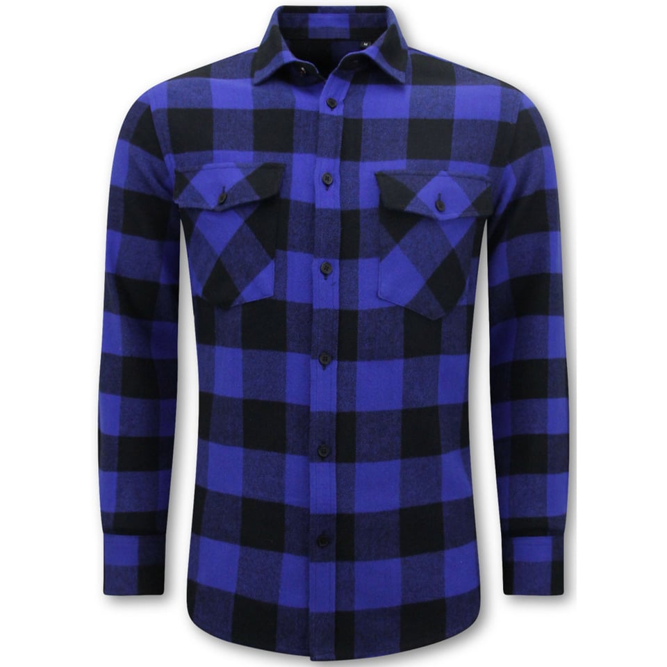 Flanel Overhemd Heren - Houthakkersblouse Heren - Blauw