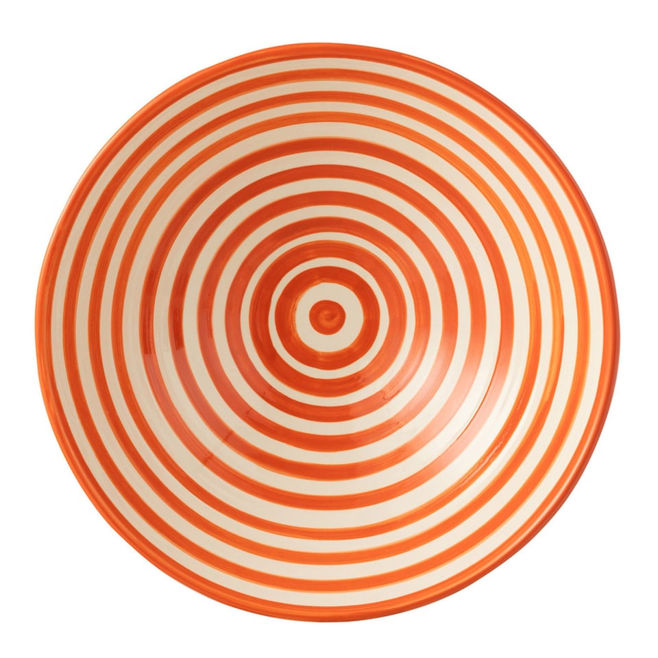 Fruit & Pasta Schaal Lebril Oranje-Wit Keramiek 40x15cm Geglazuurd