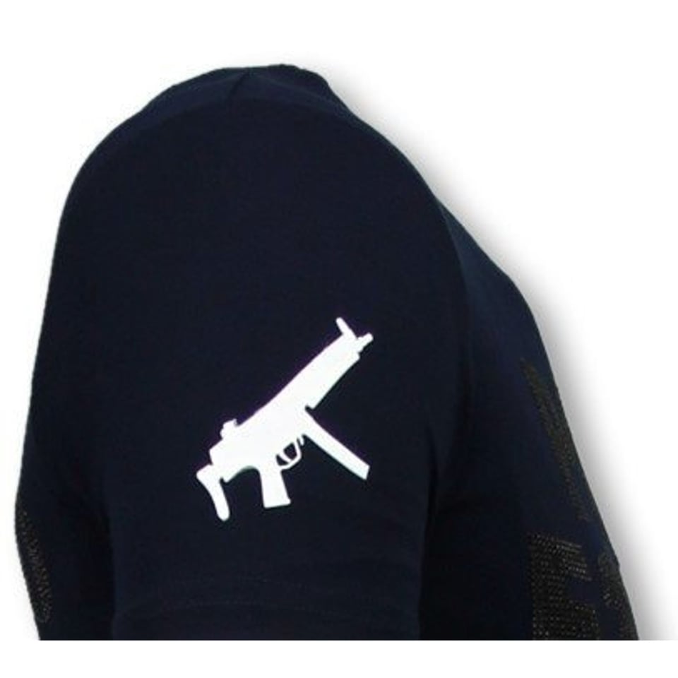 Pablo Escobar Narcos - Rhinestone T-Shirt - Zwart/Navy