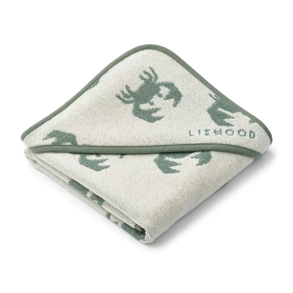 Liewood Alba Yarn Dyed Hooded Baby Towel Crab / Sandy