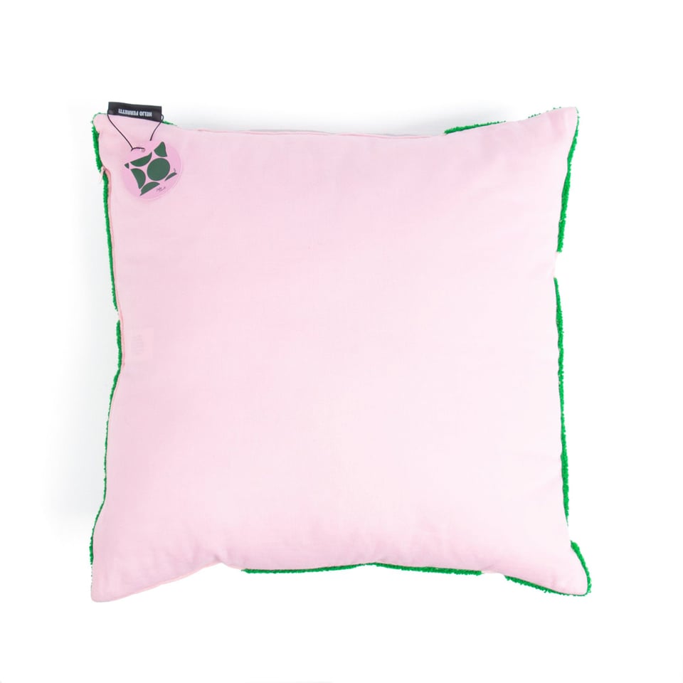 Kussen Groen/Roze - Helio Ferretti