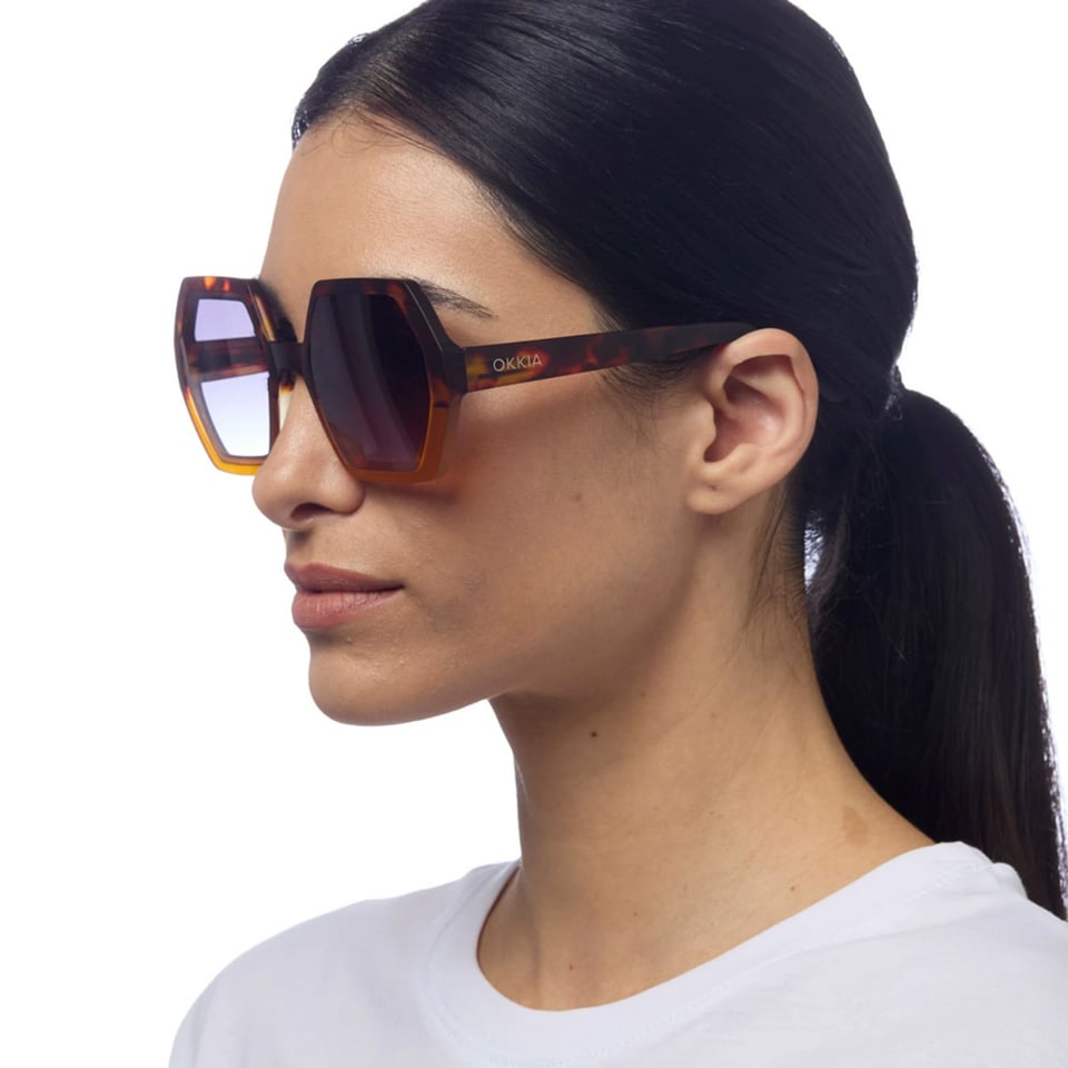 Zonnebril EMMA Hexagon Havana Yellow OK015-HY