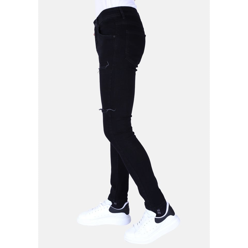 Ripped Gescheurde Jeans Heren - Slim Fit -1092- Zwart