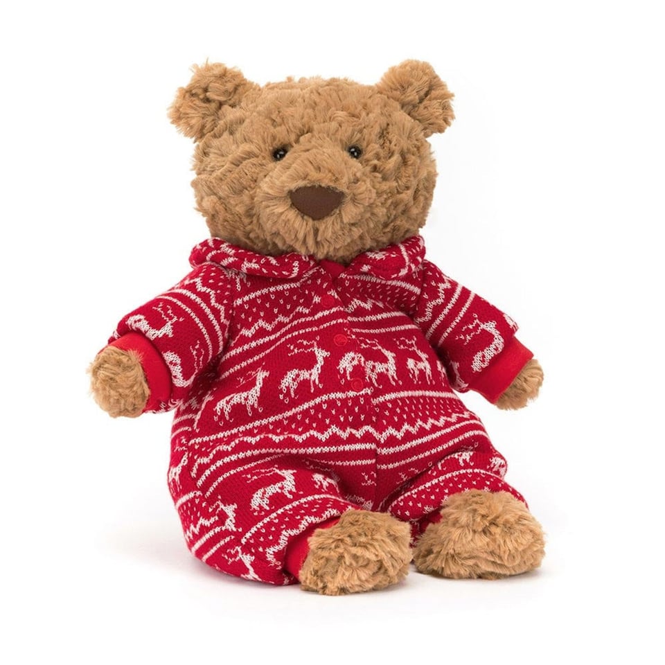 Jellycat Knuffel Bartholomew Bear Winter Pyjamas