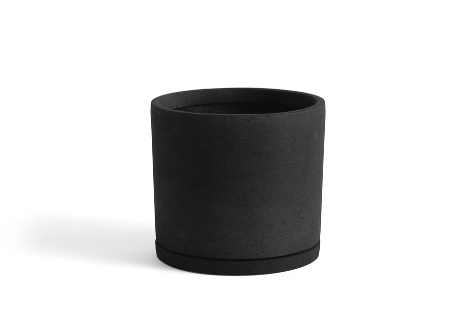 HAY Plant Pot with Saucer XXL Black