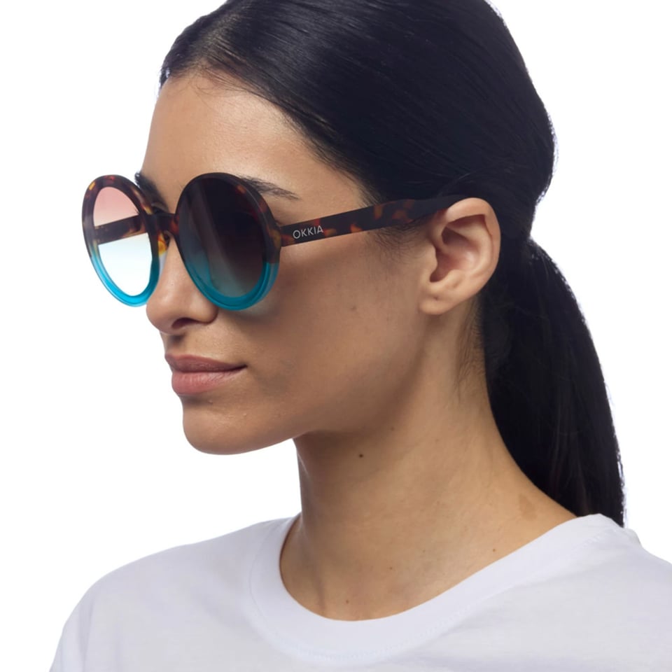 Zonnebril MONICA Round Havana Blue OK014-HB