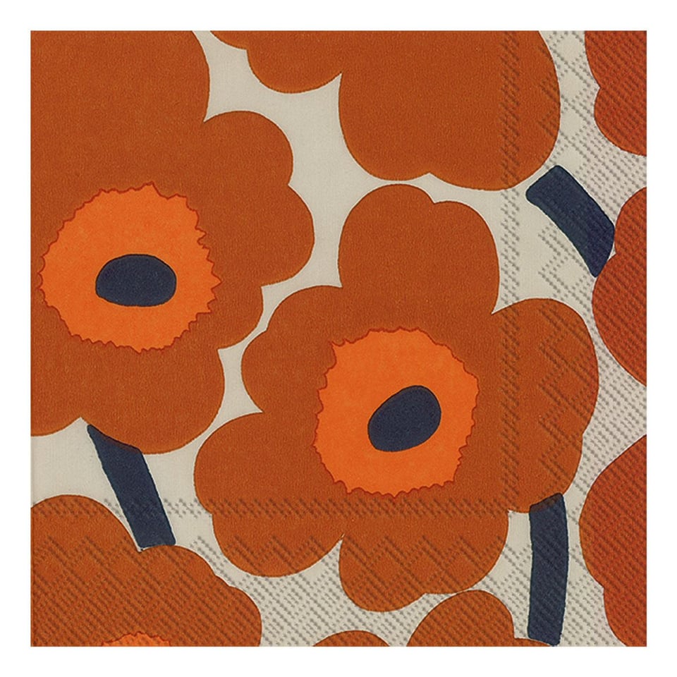 Marimekko Unikko Servetten Creme/ Terracotta