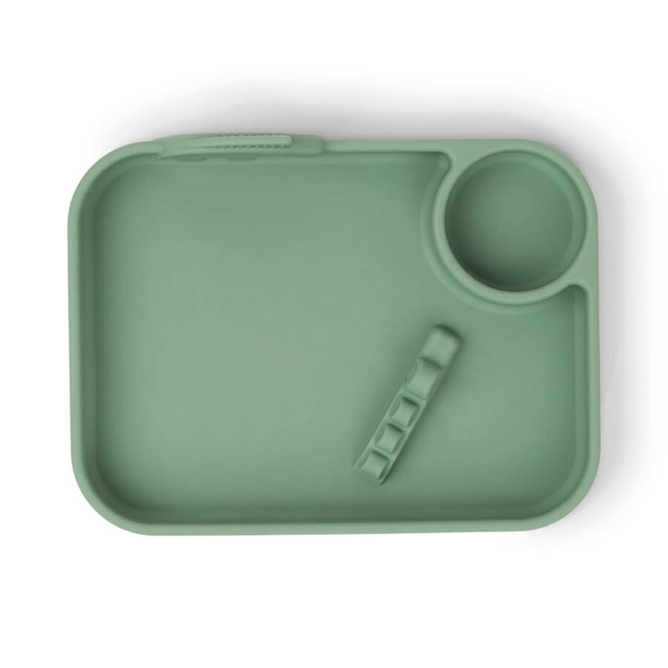 Peekaboo Compartment Plate Deer Friends Green