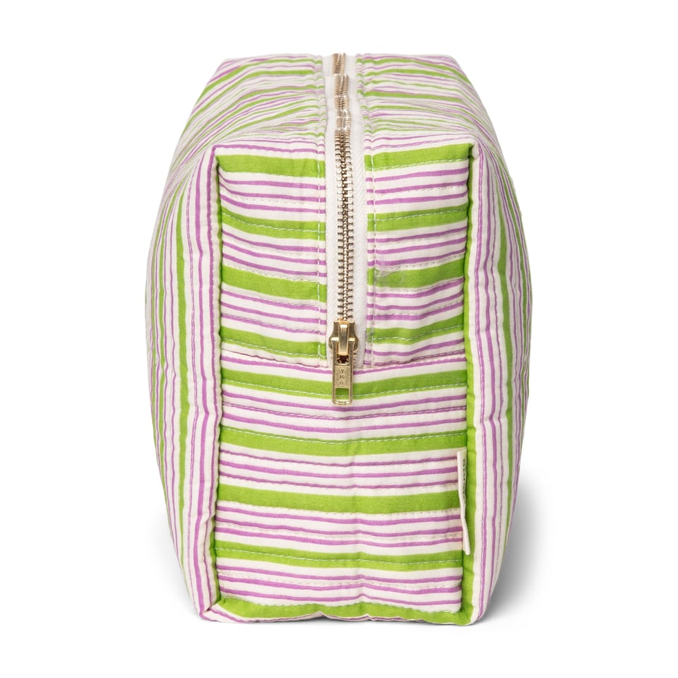 Titane Cotton Striped Toiletry Bag - Green