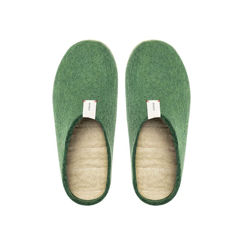 Mel Bottle Green, Wollen Pantoffel