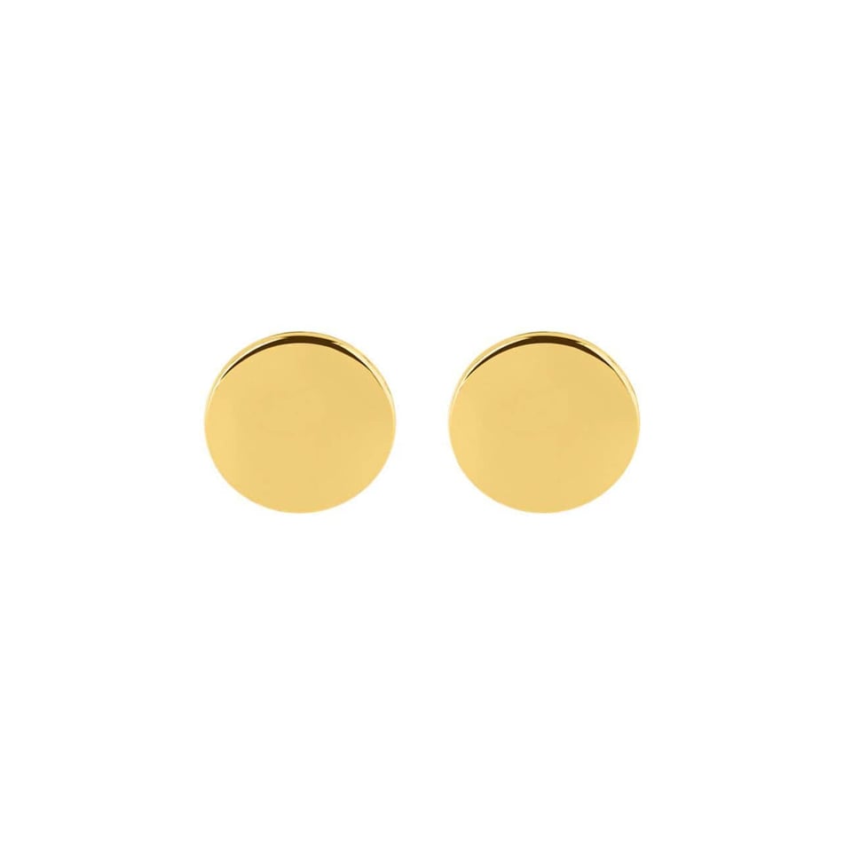 Gold Plated Coin Stud Earrings 7MM
