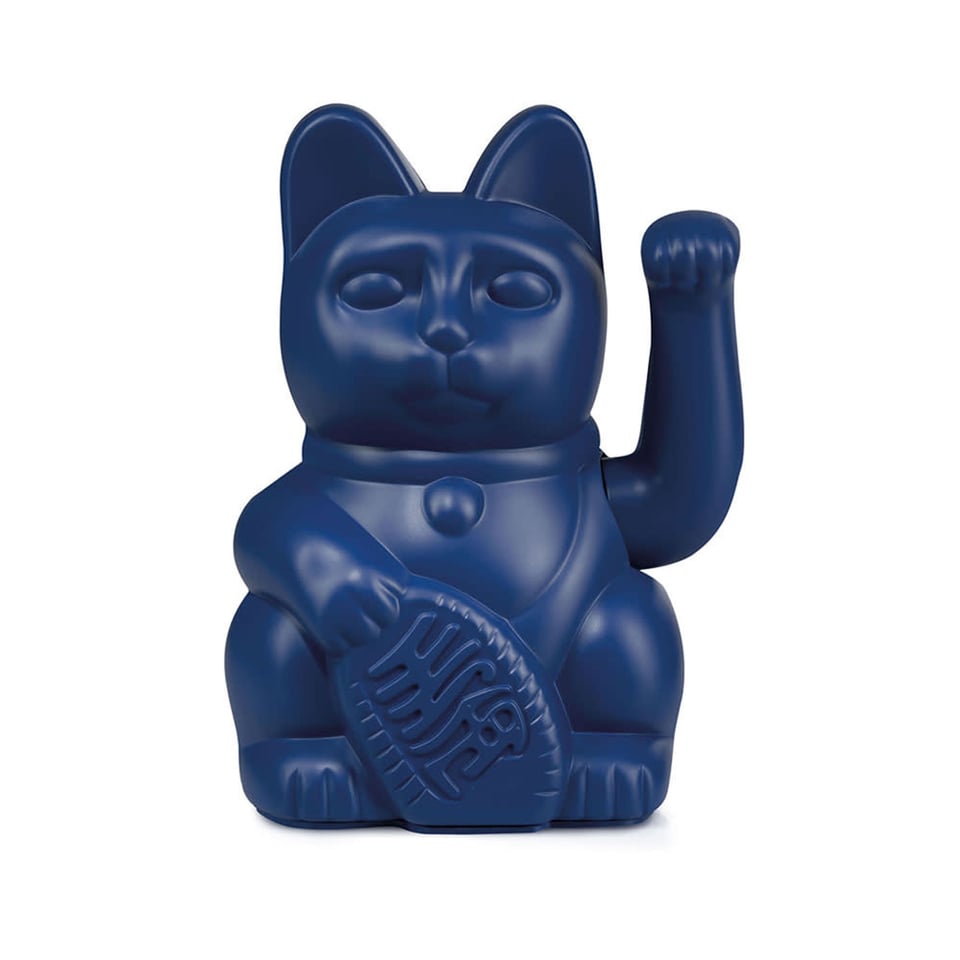 Lucky Cat Dark Blue 10x15cm