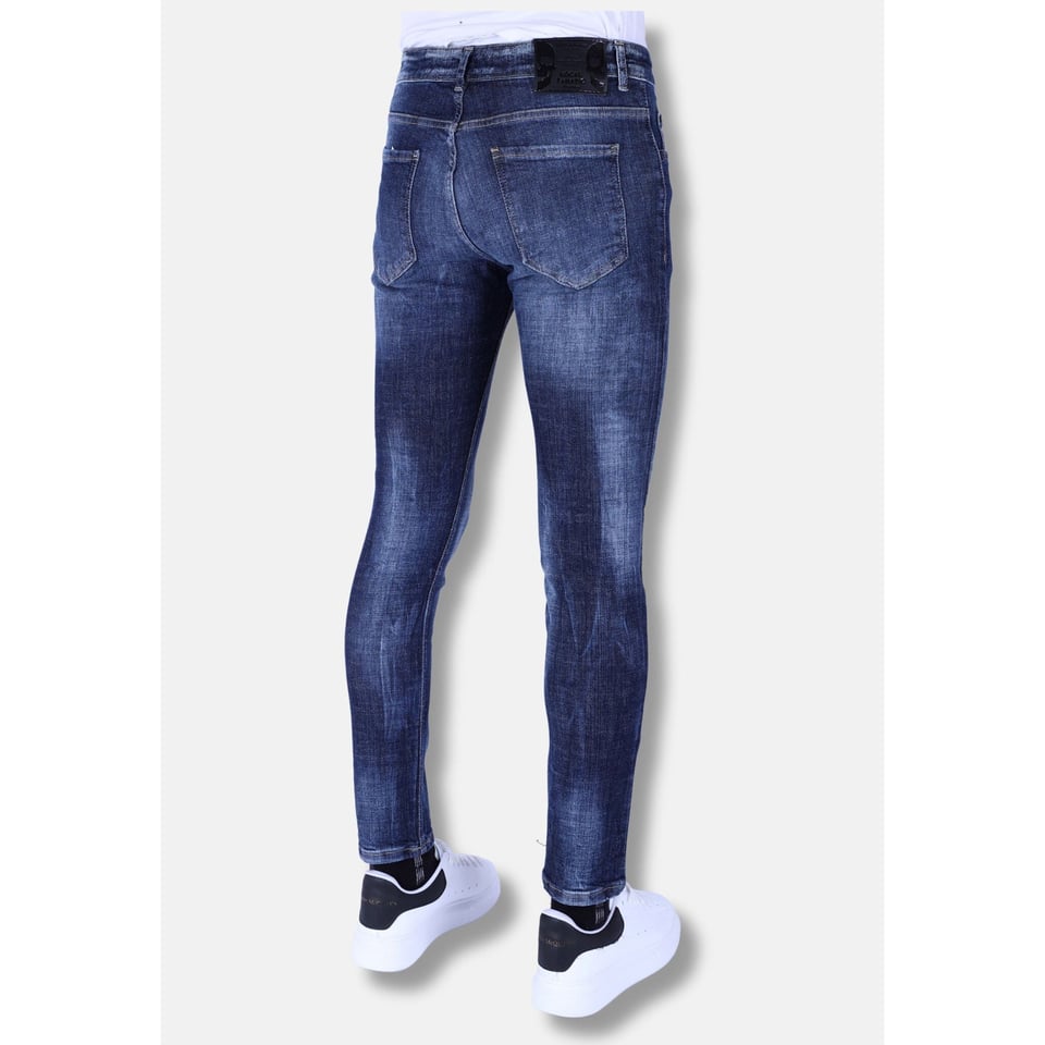 Gescheurde Heren Spijkerbroeken Slim Fit -1100 - Blauw