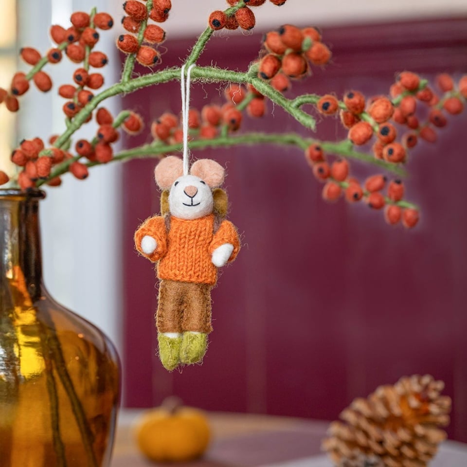 Hanger Muis wandelaar cognac