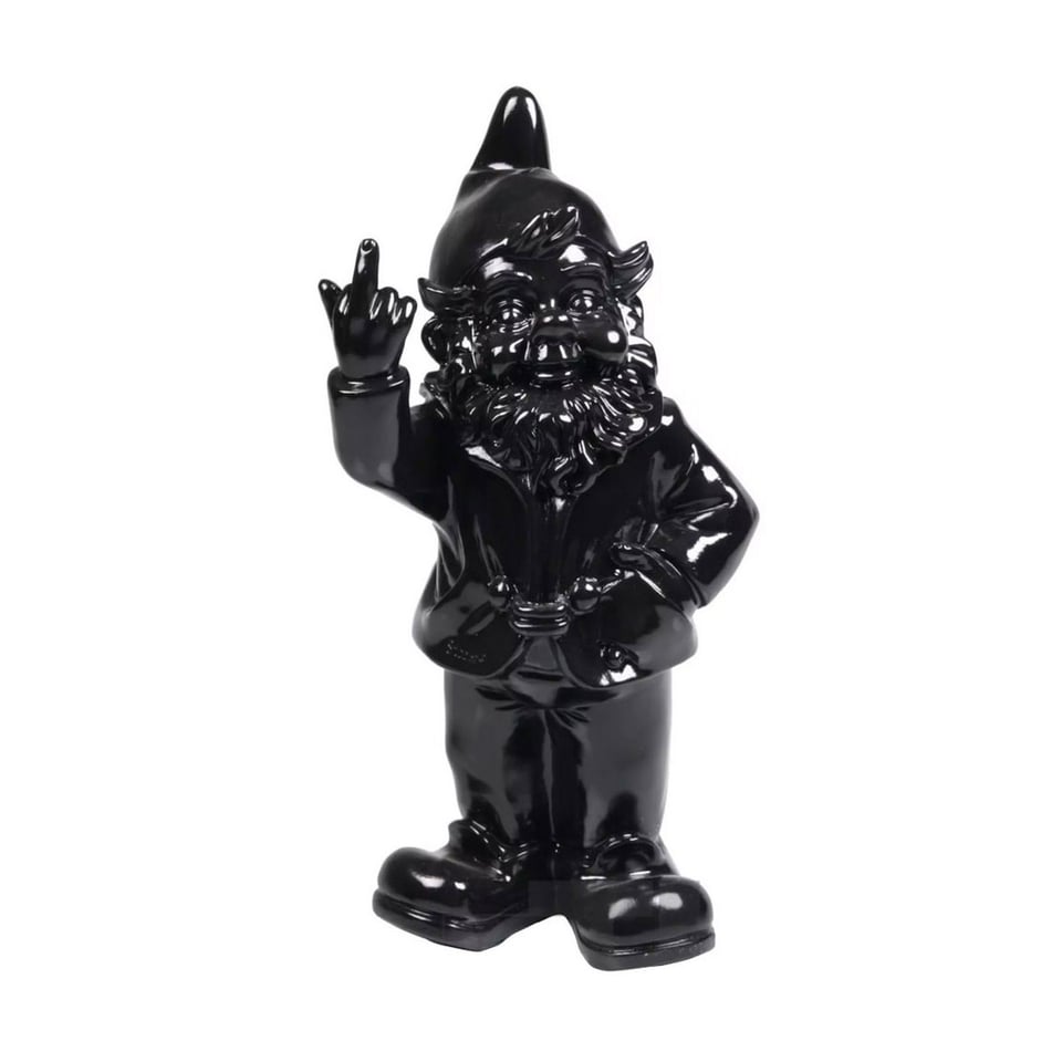 Beeldje Kabouter Fuck You Zwart 20cm