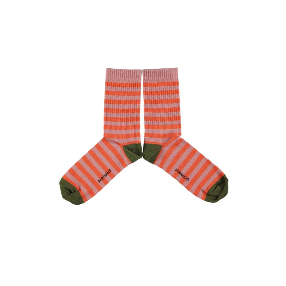 Piupiuchick Socks Pink & Orange Stripes