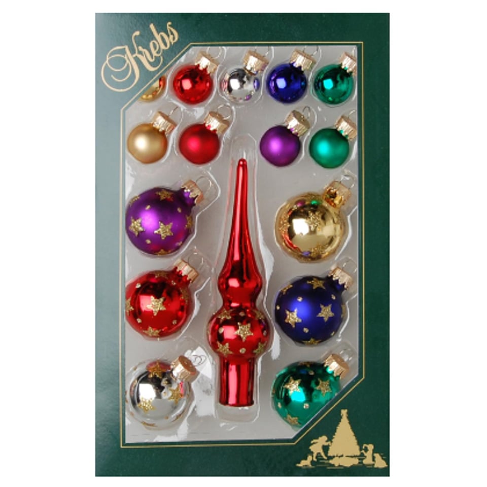 Kerstballen Mini Set Van 16 Meerkleurig