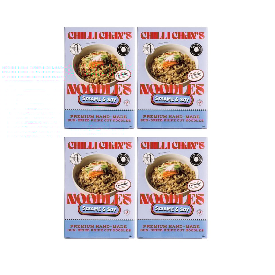 Bundle: 4 x Sun-dried Knife Cut Noodles - Sesame & Soy