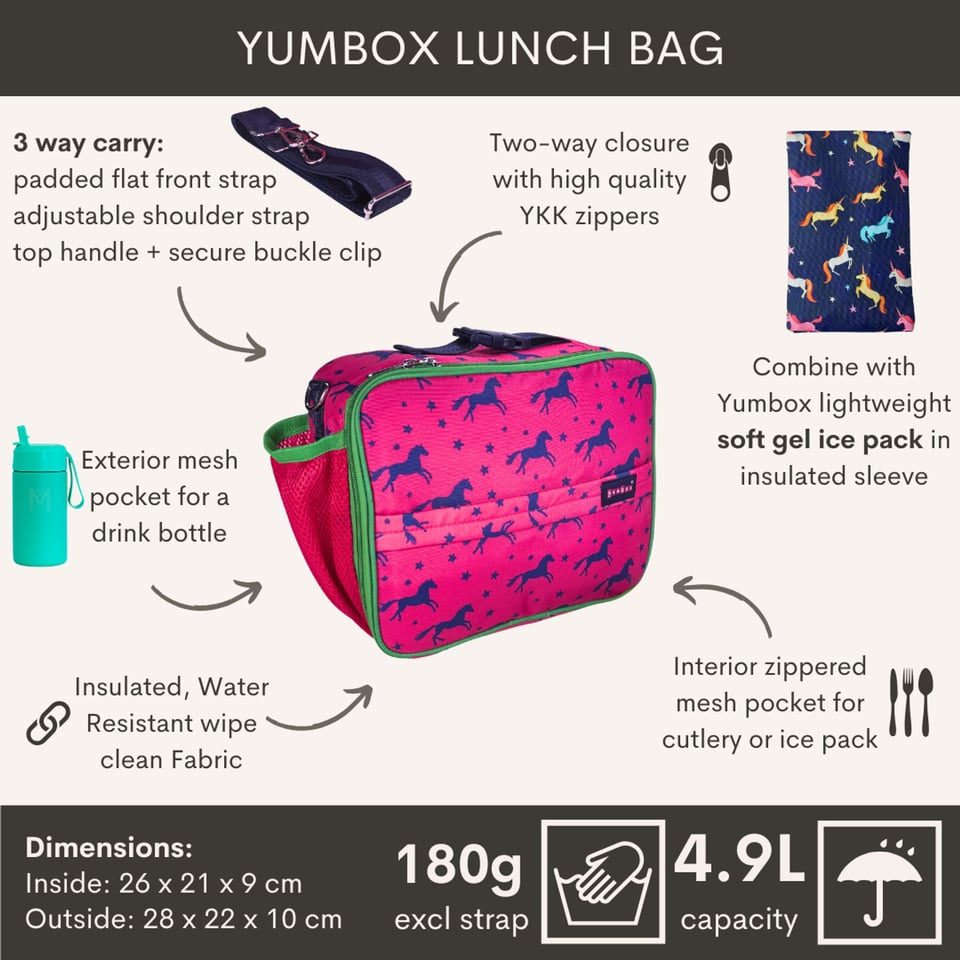 Yumbox Lunch Bag Paarden - Roze