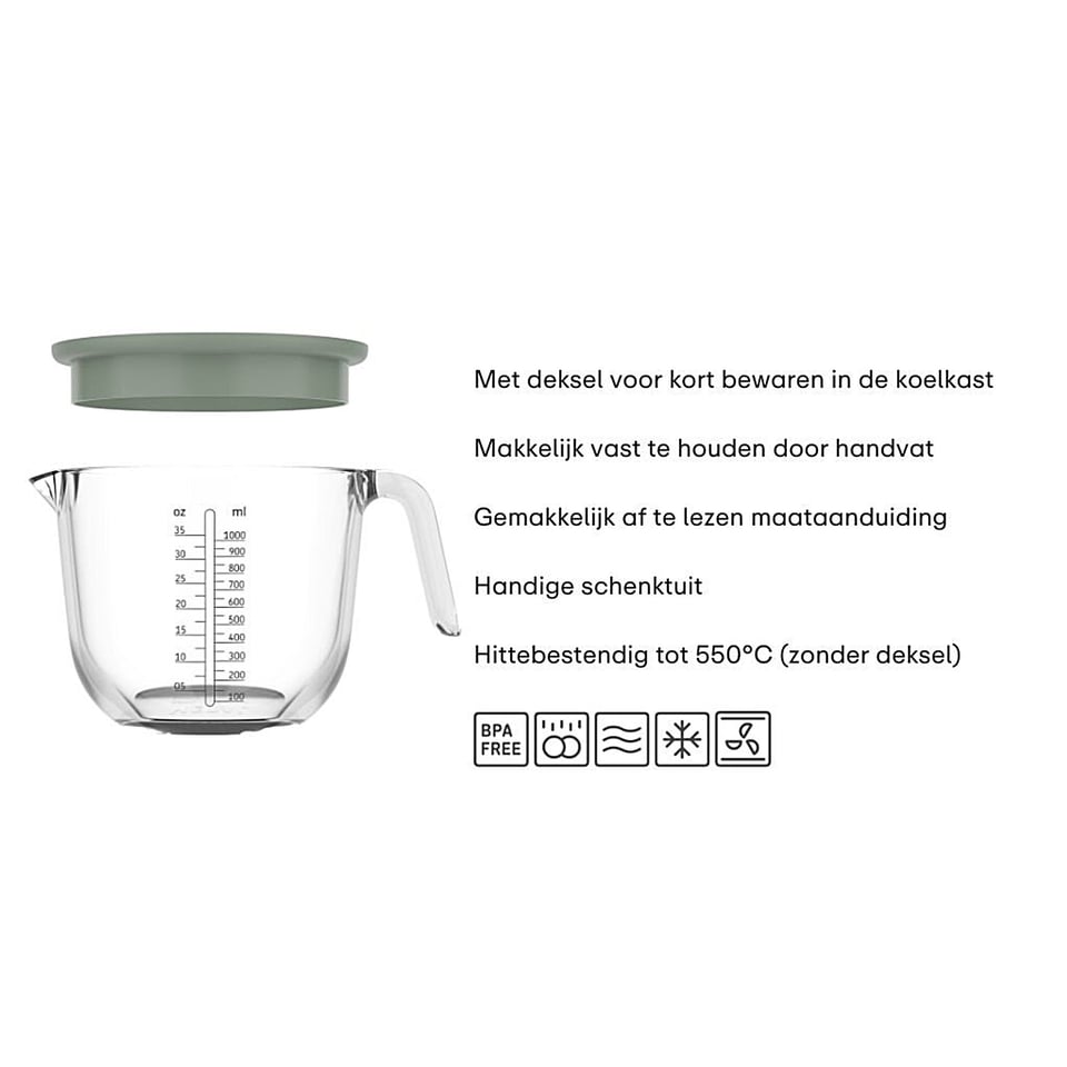 Mepal Chef It Glas Maatbeker 1000ml Navy