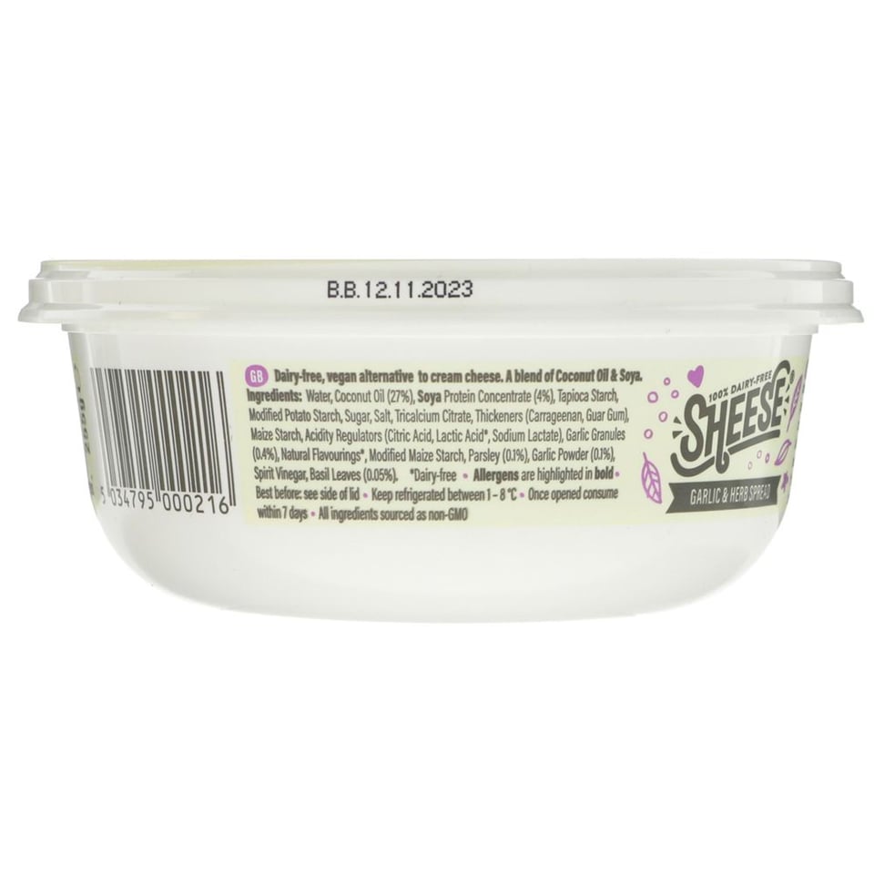 Bute Island Foods Sheese Creamy Garlic and Herb Spread 255g