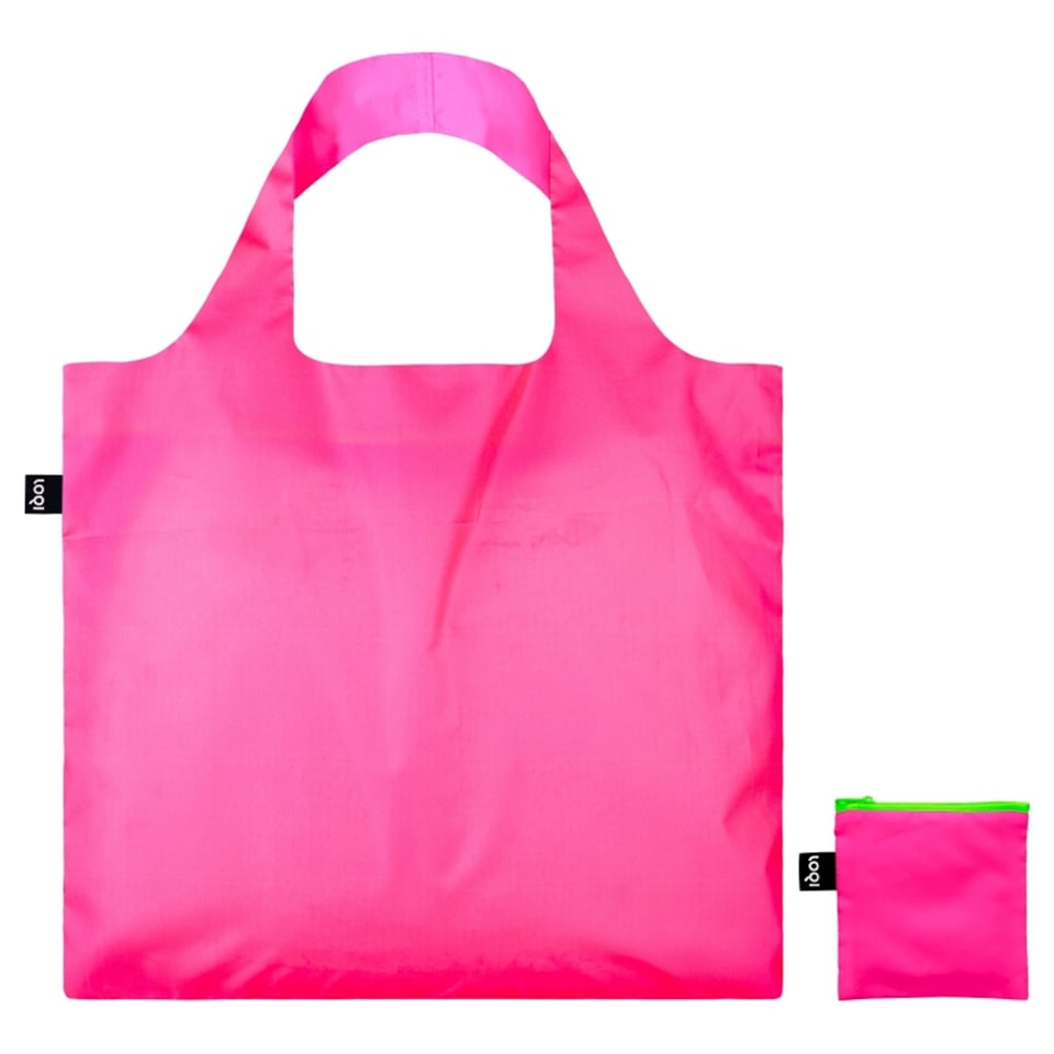 LOQI Opvouwbaar Tasje Gerecycled Neon Roze