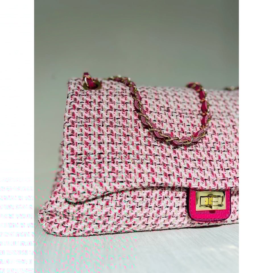 Pink Classy Tweed shoulder bag - OneSize