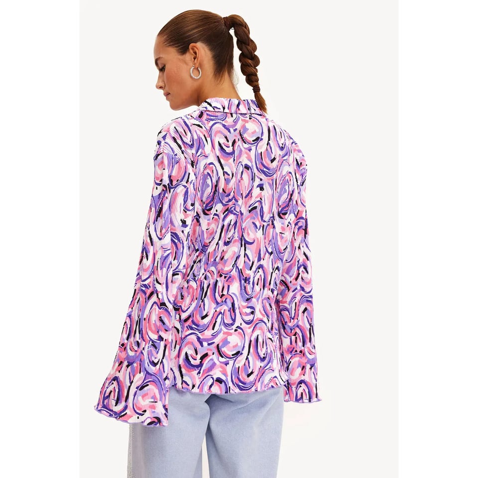 Flowy blouse printed - Paars