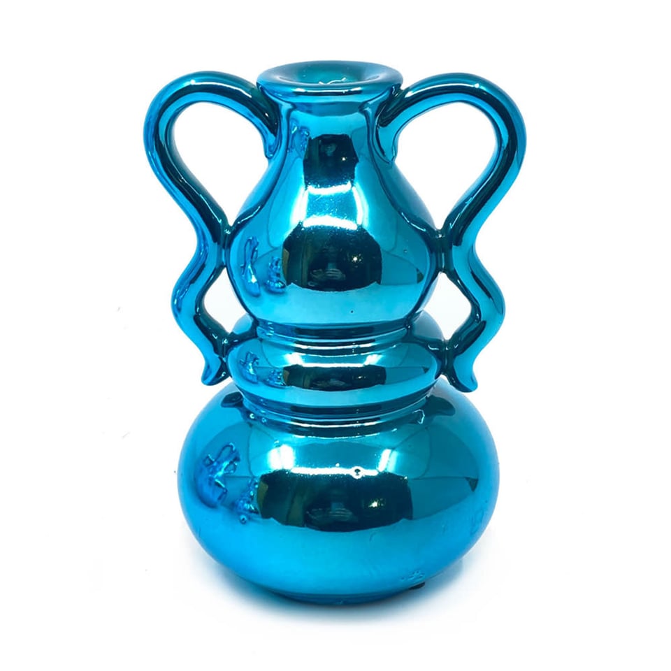 Vaasje Jada Metallic Blauw 18cm in 3 Vormen