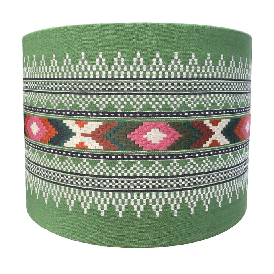 Lampenkap Tikal Groen Multicolor 40x30cm Geborduurd