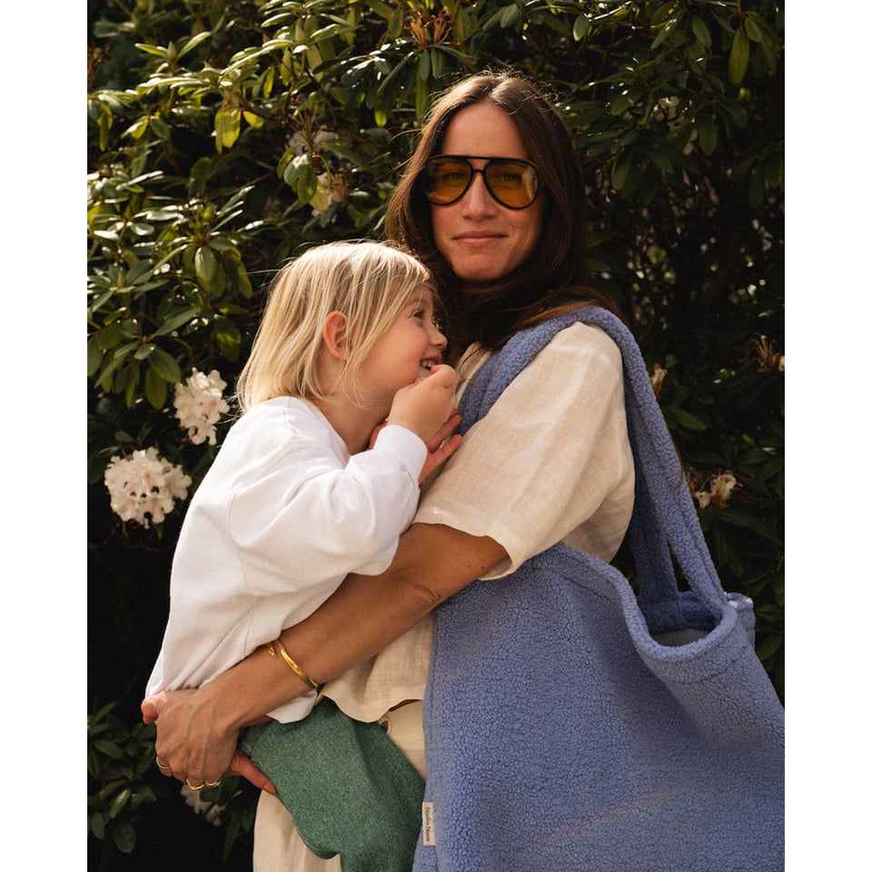 Light Blue Teddy Mom Bag