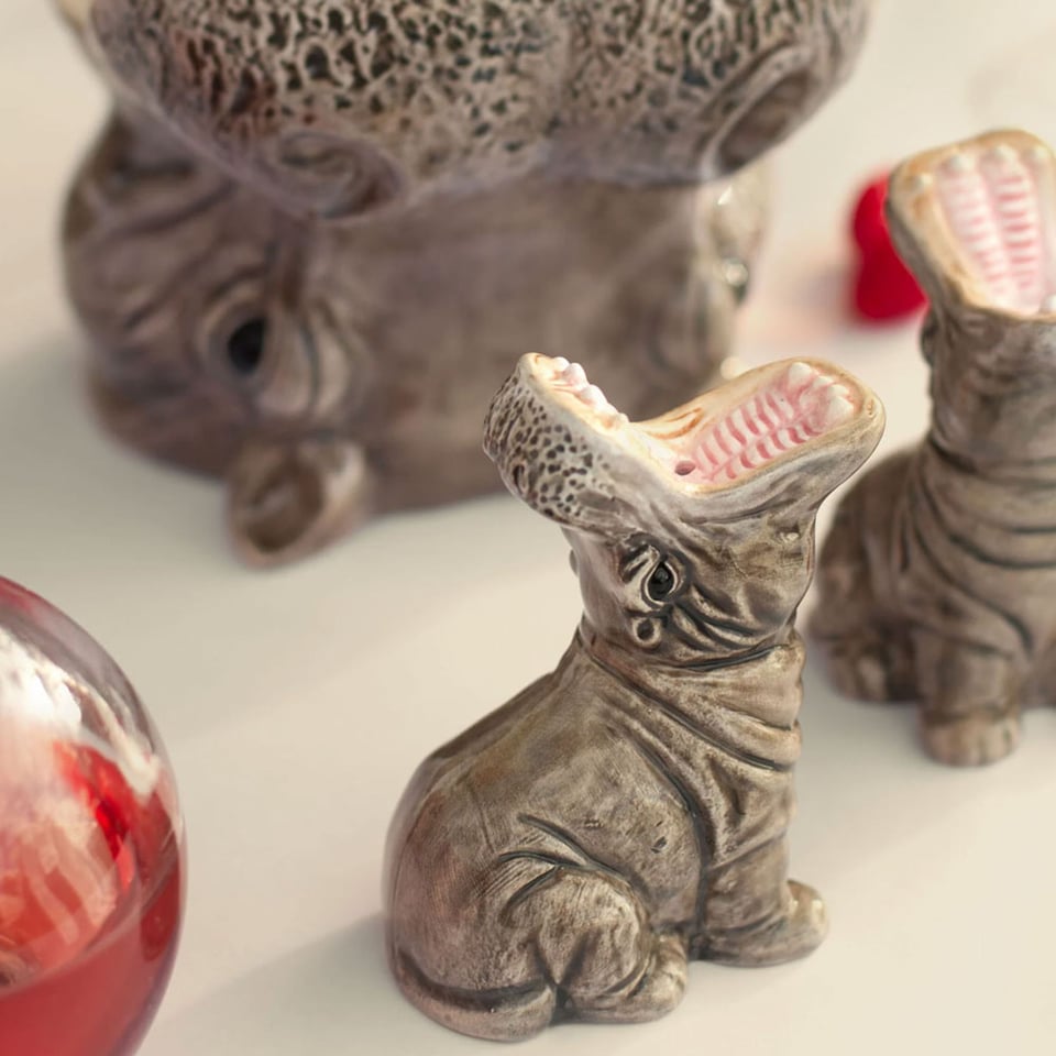 Peper en Zout Stel Hungry Hippo's Dolomiet 5x9cm