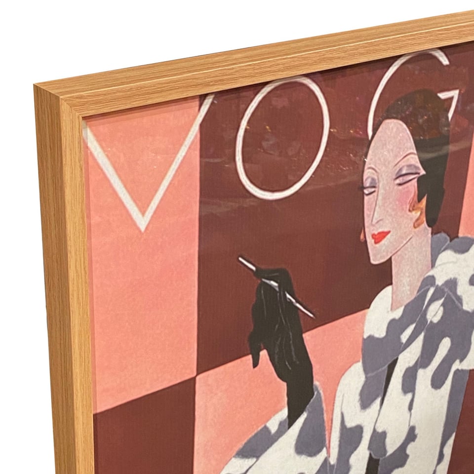 Poster Vogue Lady in Fur Multicolor 62x82cm Ingelijst