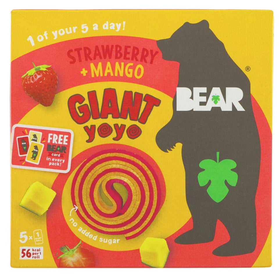 Bear Giant Yoyo -Strawberry/Mango 5 X 20g