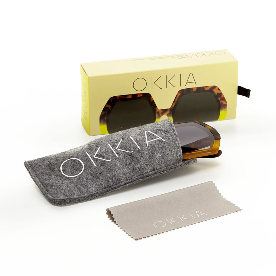 Zonnebril EMMA Hexagon Havana Yellow OK015-HY