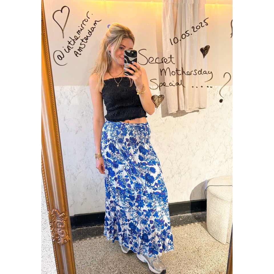 Midi skirt / dress Blue&White roses