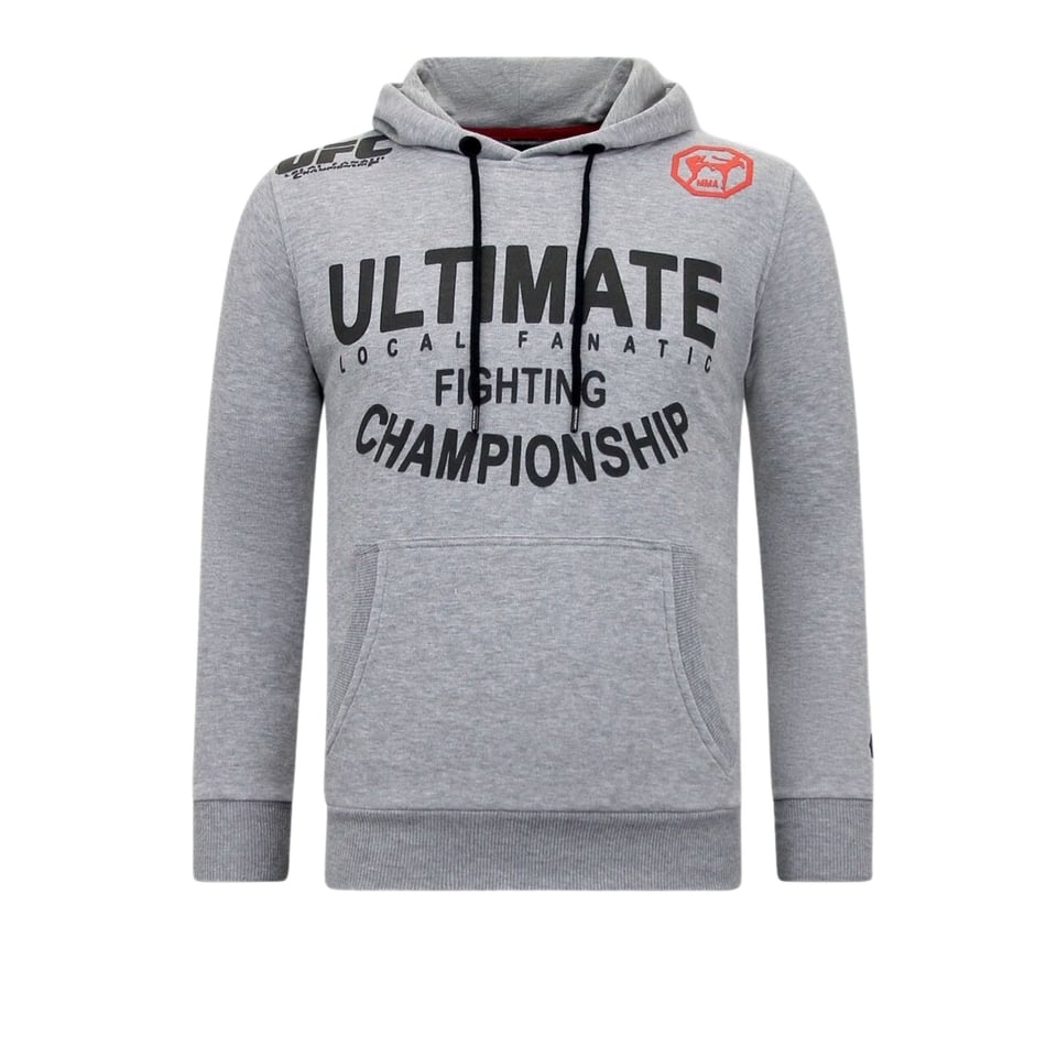 Hoodie Heren Print - Ultimate Fighting - Grijs