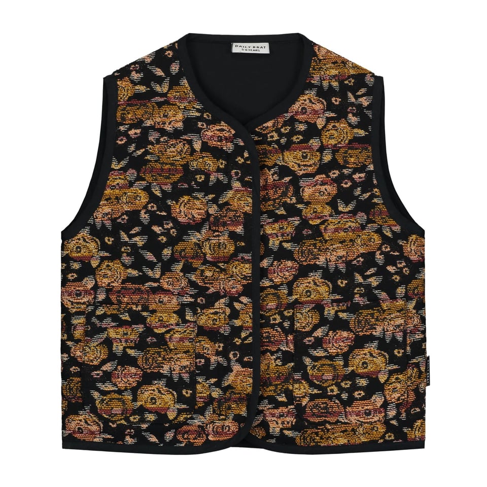 Daily Brat - Flower Jacquard Vest Blue